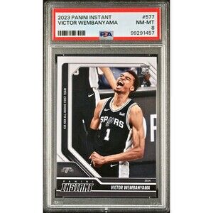 Victor Wembanyama 2023 Panini NBA All-Rookie 1st Team #577 Rookie Card PSA 8